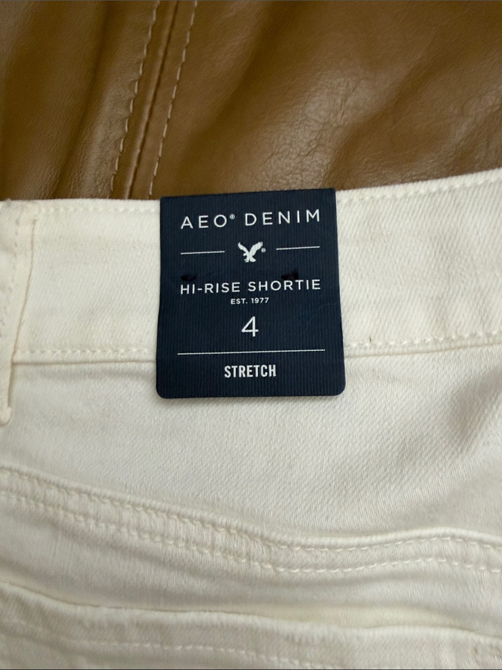 American Eagle Outfitters White Hi-Rise Shortie Jean Shorts
